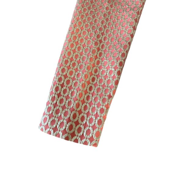 J CREW Collection Gold Coral Holiday Straight Ankle Pants Size 4 - Picture 5 of 15